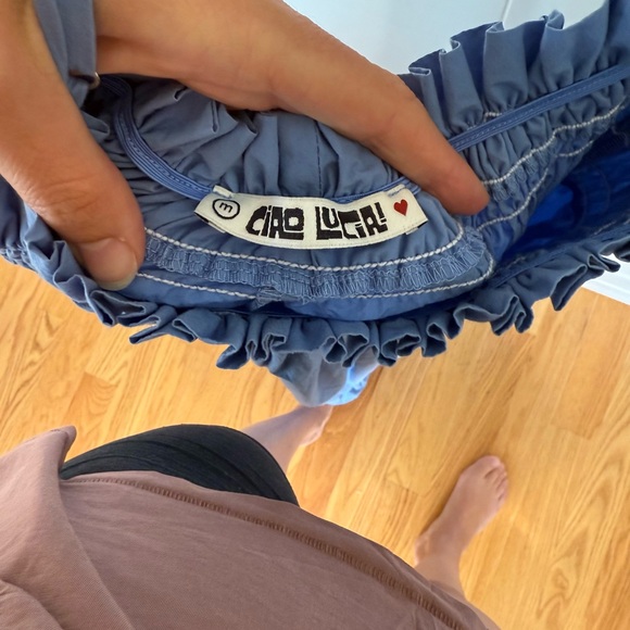 Ciao Lucia | 100% cotton Umbria Blue Smocked Tiered Sundress - Picture 5 of 8